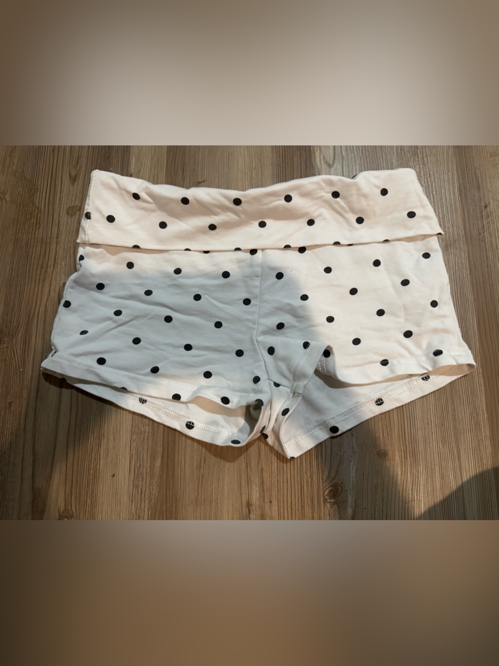 Edikted White Shorts with Black Polka Dots
